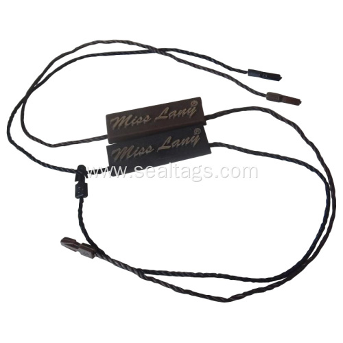 Plastic jewelry tags with elastic string